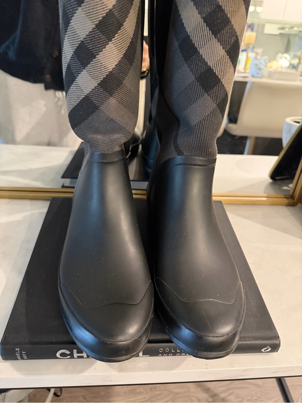 Authentic Burberry Tall Clemence Nova Check Rain boots size eu 41 us 10 - Picture 6 of 13